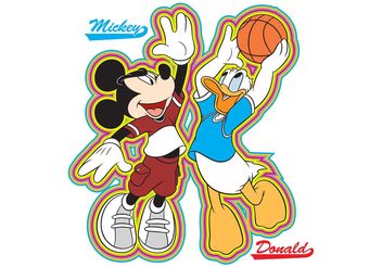 mickey and donald basketball - vector gratuit #148059 
