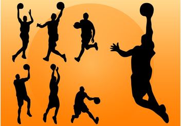 Basketball Players Silhouettes - Free vector #148799