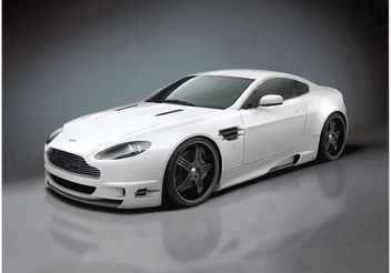 White Aston Martin V12 Vantage - vector gratuit #148969 