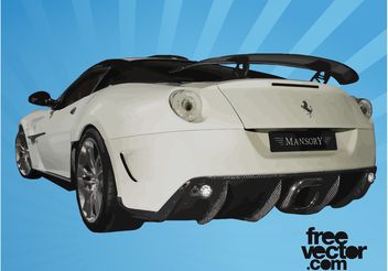 White Ferrari Rear - vector gratuit #149139 
