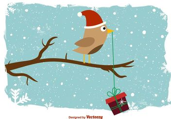 Wintery Owl Background - Free vector #149369