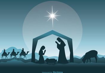 Nativity Scene Illustration - Free vector #149629