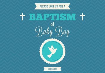Free Baby Boy Baptism Vector Invitation - бесплатный vector #149649