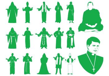 Priests Silhouettes Graphics - Free vector #149699