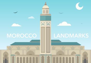 Free Morocco Hassan Mosque Vector - бесплатный vector #150189