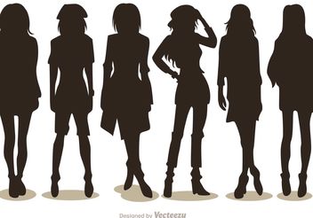 Silhouette Fashion Girl Vectors Pack 2 - Free vector #150559