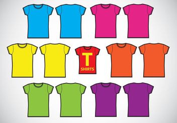 Girls T-Shirts Template Vectors - бесплатный vector #150699