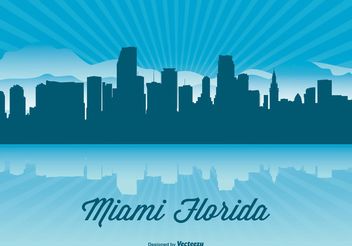 Miami Skyline Illustration - vector gratuit #151899 