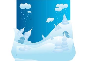 Snowy Winter Landscape - vector gratuit #153029 