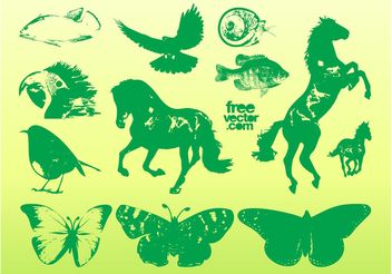 Green Animal Graphics - vector #153469 gratis