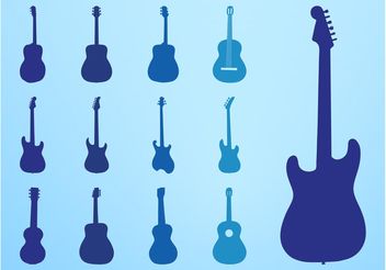 Guitar Silhouettes Set - Kostenloses vector #155409