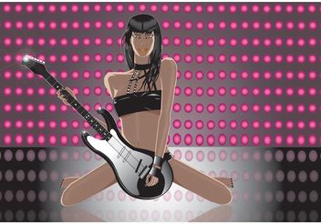 Guitar Player Girl Vector - бесплатный vector #156089