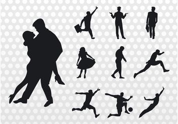 People Silhouettes Vector - Free vector #156229