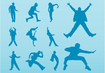 Jumping Vector Silhouettes - Free vector #156329