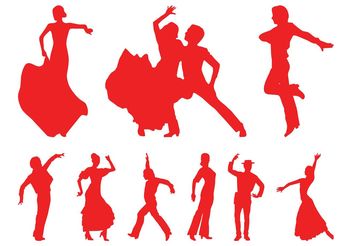 Flamenco Dancers Silhouettes - Free vector #156389