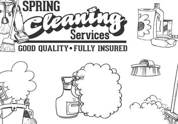 Free Vector Drawn Cleaning Service Vector Set - Kostenloses vector #156759