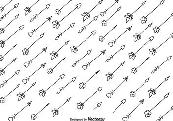 Love and Floral Sketch Arrow Vectors - vector gratuit #156899 