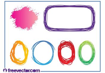 Colorful Doodles And Splatter - Free vector #157039