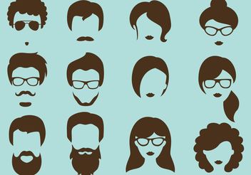 Hipster Vector Silhouettes - vector gratuit #158169 