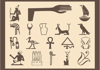 Egyptian Symbols Set - vector gratuit #160549 