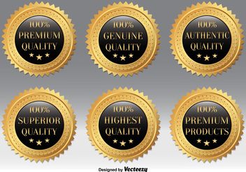 Gold Quality Badges - vector gratuit #160559 