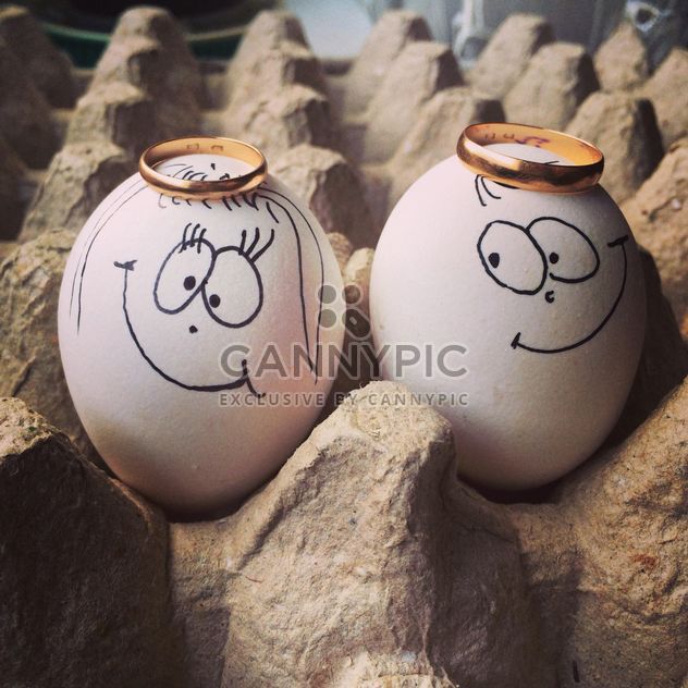 Two eggs with smile faces - Kostenloses image #184349