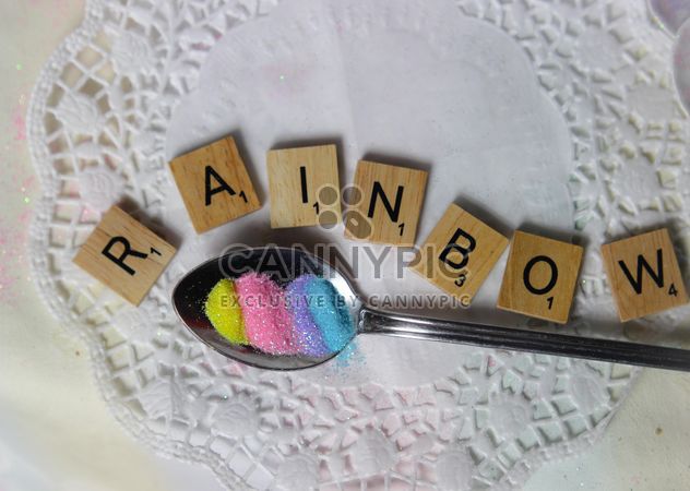 Word rainbow made from wooden letters - Kostenloses image #187459
