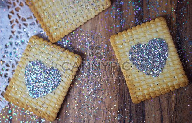 Cookies with glitter hearts - Free image #187639
