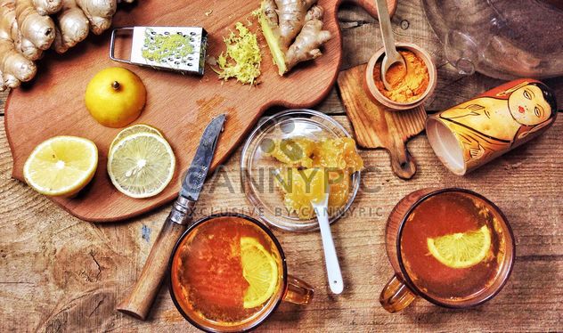 Ginger tea with honey and turmeric - image gratuit #198949 