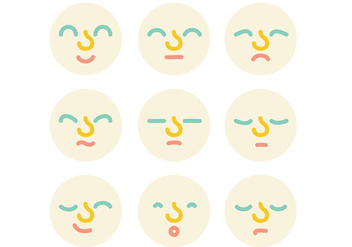 Outline faces icons - vector #200859 gratis