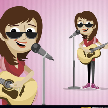 Free Vector Singer Girl Character - Kostenloses vector #202429