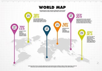 Free World Map Vector Background - vector #205089 gratis