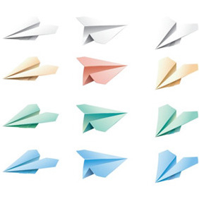 Colourful Paper Airplanes - vector gratuit #206869 