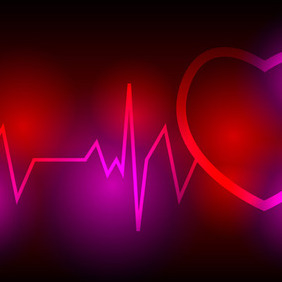 Heartbeat Vector Background - vector gratuit #207519 