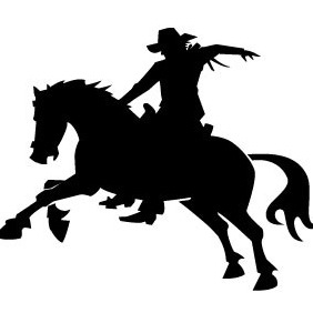 Cowboy Riding Horse Vector Image - Free vector #207999