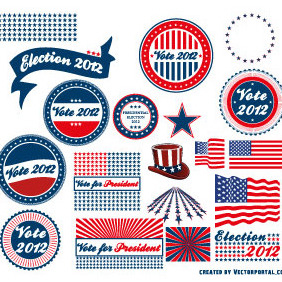 Presidential Election 2012 Vector Stickers - бесплатный vector #208239