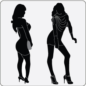 Sexy Women Silhouettes - vector gratuit #208529 