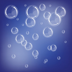 Blue Vector Background With Bubbles - vector gratuit #208939 