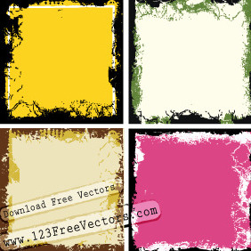 Grunge Frame Vectors - vector gratuit #209089 
