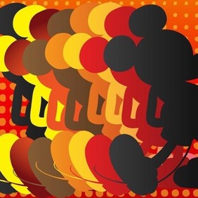Mickey Mouse Silhouette - Free vector #210319