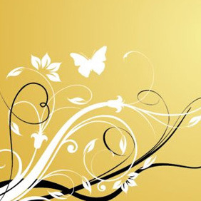 Simple Floral Swirl Background - vector gratuit #210609 