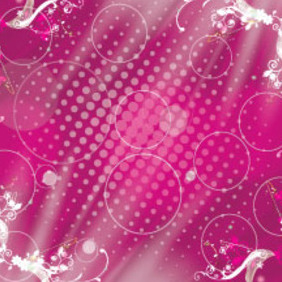 Pink Art Swirls Shinning Circles Design - vector gratuit #210629 