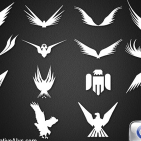 14 Abstract Eagle Silhouettes For Logo Design - Free vector #210659