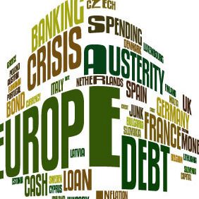 European Debt Crisis Word Cloud Vector - бесплатный vector #210829