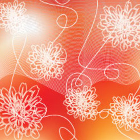 Art Lines Floral Orange Vector - бесплатный vector #210849