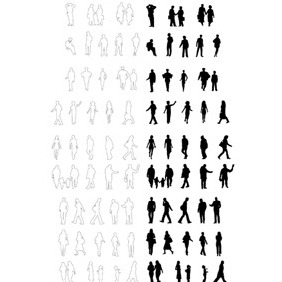 People Silhouettes Vector. Free Vector - Free vector #211389