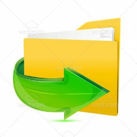 Folder Icon With Glossy Arrow - vector gratuit #211519 