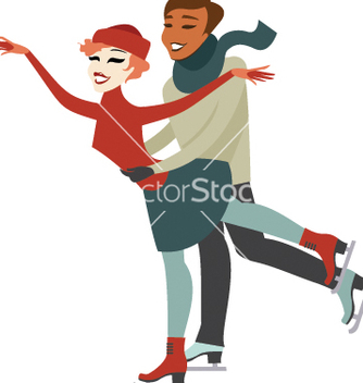 Free couple on ice rink vector - vector gratuit #213939 