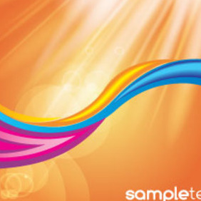 Abstract Colored Waves In Orange Shining Vector - vector gratuit #215239 