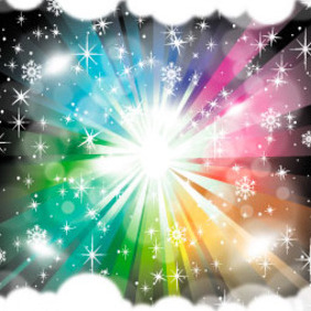 Rainbow Vector With Clouds - Free vector #217389